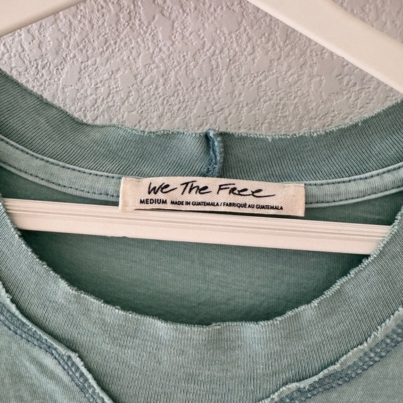 We the free (Free People) puff sleeve 3/4 sleeve top clover green - Picture 3 of 4